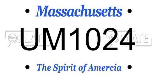 UM1024 Massachusetts License Plate