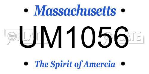 UM1056 Massachusetts License Plate
