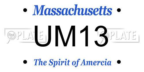 UM13 Massachusetts License Plate