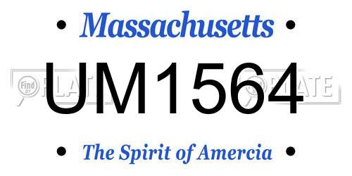 UM1564 Massachusetts License Plate