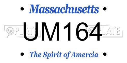 UM164 Massachusetts License Plate
