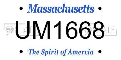 UM1668 Massachusetts License Plate