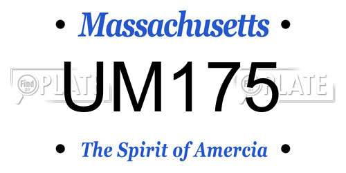 UM175 Massachusetts License Plate