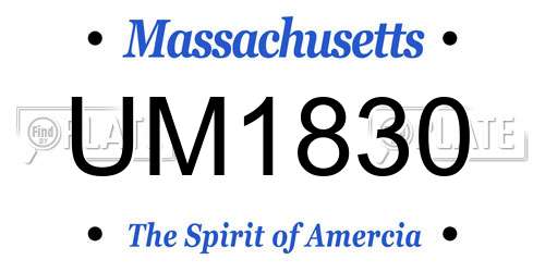 UM1830 Massachusetts License Plate