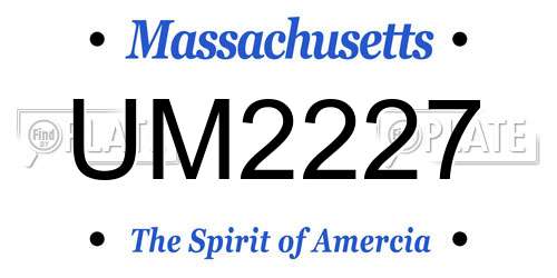 UM2227 Massachusetts License Plate