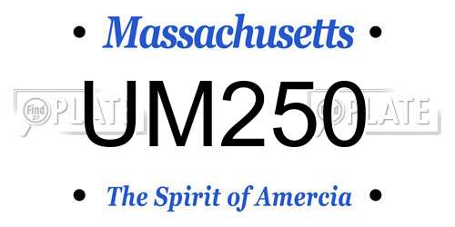 UM250 Massachusetts License Plate