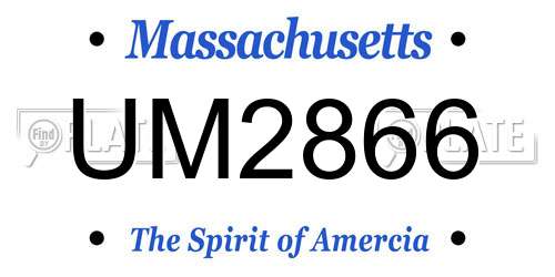 UM2866 Massachusetts License Plate