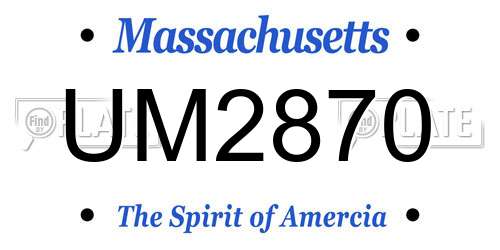 UM2870 Massachusetts License Plate