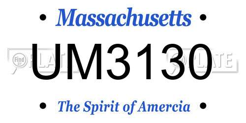 UM3130 Massachusetts License Plate