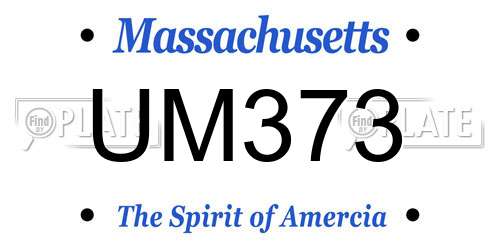 UM373 Massachusetts License Plate