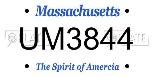 UM3844 Massachusetts License Plate