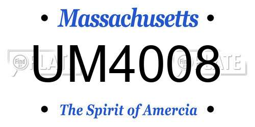 UM4008 Massachusetts License Plate