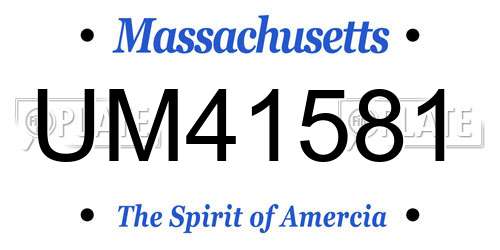 UM41581 Massachusetts License Plate