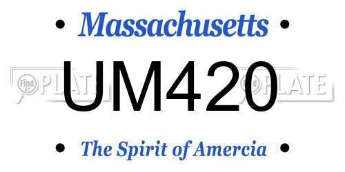UM420 Massachusetts License Plate