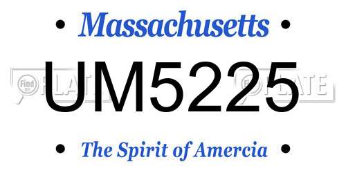 UM5225 Massachusetts License Plate