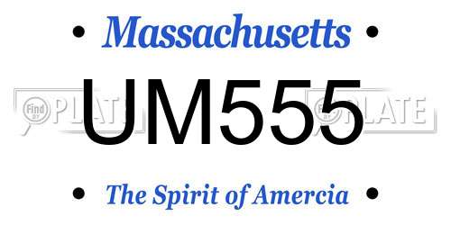 UM555 Massachusetts License Plate