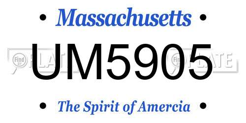 UM5905 Massachusetts License Plate