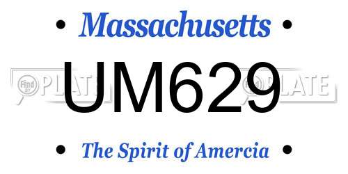 UM629 Massachusetts License Plate