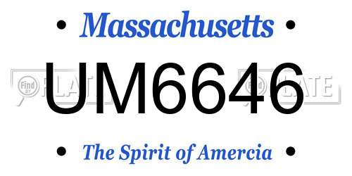 UM6646 Massachusetts License Plate