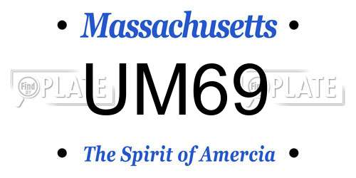 UM69 Massachusetts License Plate