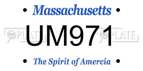 UM971 Massachusetts License Plate