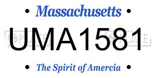 UMA1581 Massachusetts License Plate