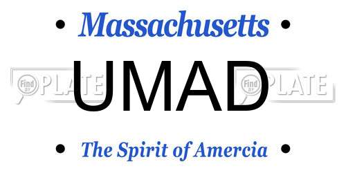 UMAD Massachusetts License Plate