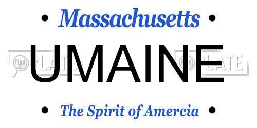 UMAINE Massachusetts License Plate