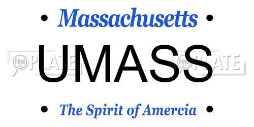 UMASS Massachusetts License Plate