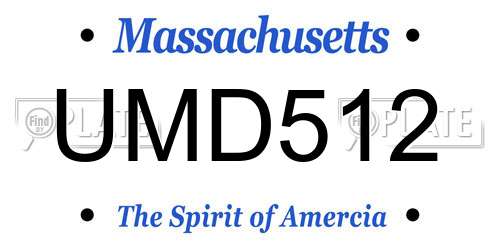 UMD512 Massachusetts License Plate