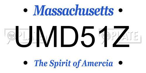 UMD51Z Massachusetts License Plate