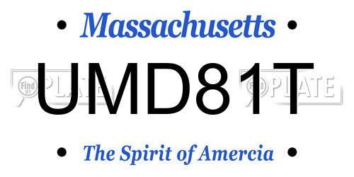 UMD81T Massachusetts License Plate