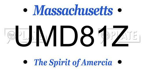 UMD81Z Massachusetts License Plate