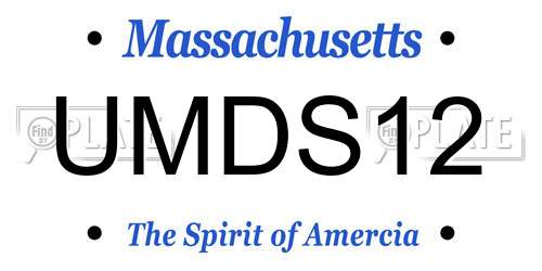 UMDS12 Massachusetts License Plate