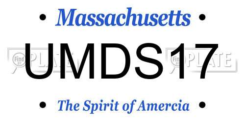 UMDS17 Massachusetts License Plate