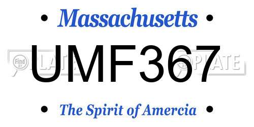 UMF367 Massachusetts License Plate