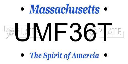 UMF36T Massachusetts License Plate