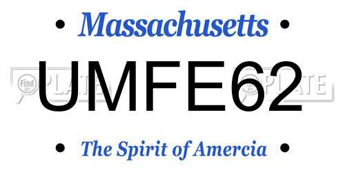 UMFE62 Massachusetts License Plate