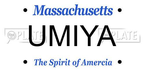 UMIYA Massachusetts License Plate