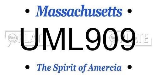 UML909 Massachusetts License Plate