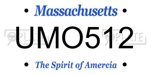 UMO512 Massachusetts License Plate