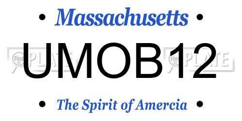 UMOB12 Massachusetts License Plate