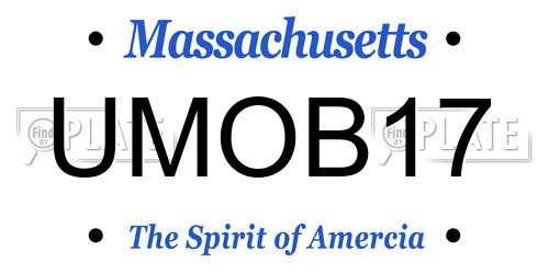 UMOB17 Massachusetts License Plate