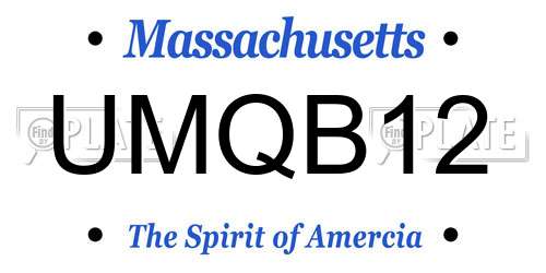 UMQB12 Massachusetts License Plate
