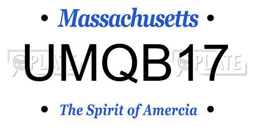 UMQB17 Massachusetts License Plate