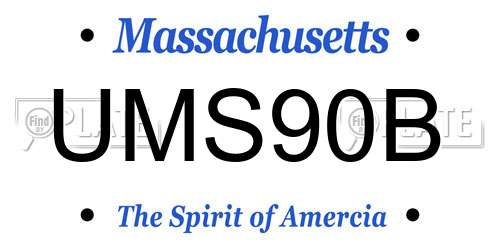 UMS90B Massachusetts License Plate
