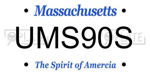 UMS90S Massachusetts License Plate