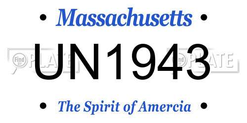 UN1943 Massachusetts License Plate