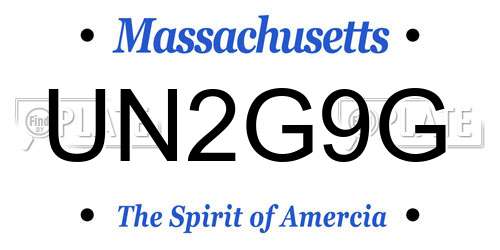 UN2G9G Massachusetts License Plate