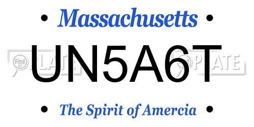UN5A6T Massachusetts License Plate